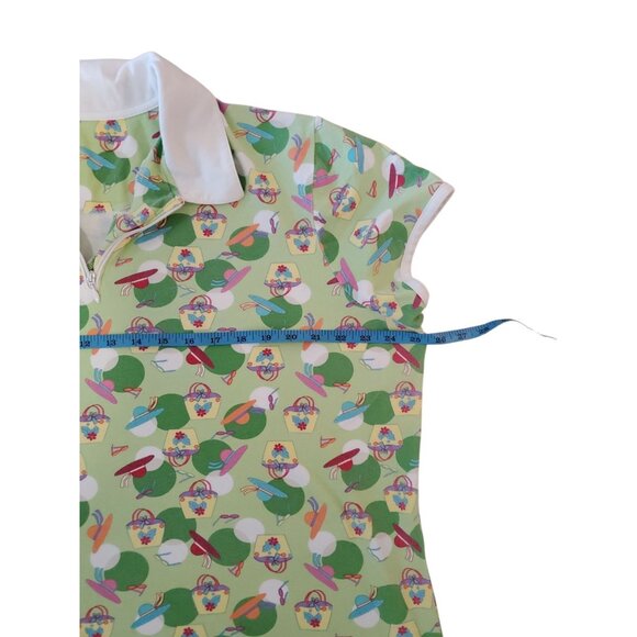 Vintage C.J Banks Novelty Print Golf Top L/XL Sunhats Bags Sunglasses Preppy Y2K - Picture 9 of 12